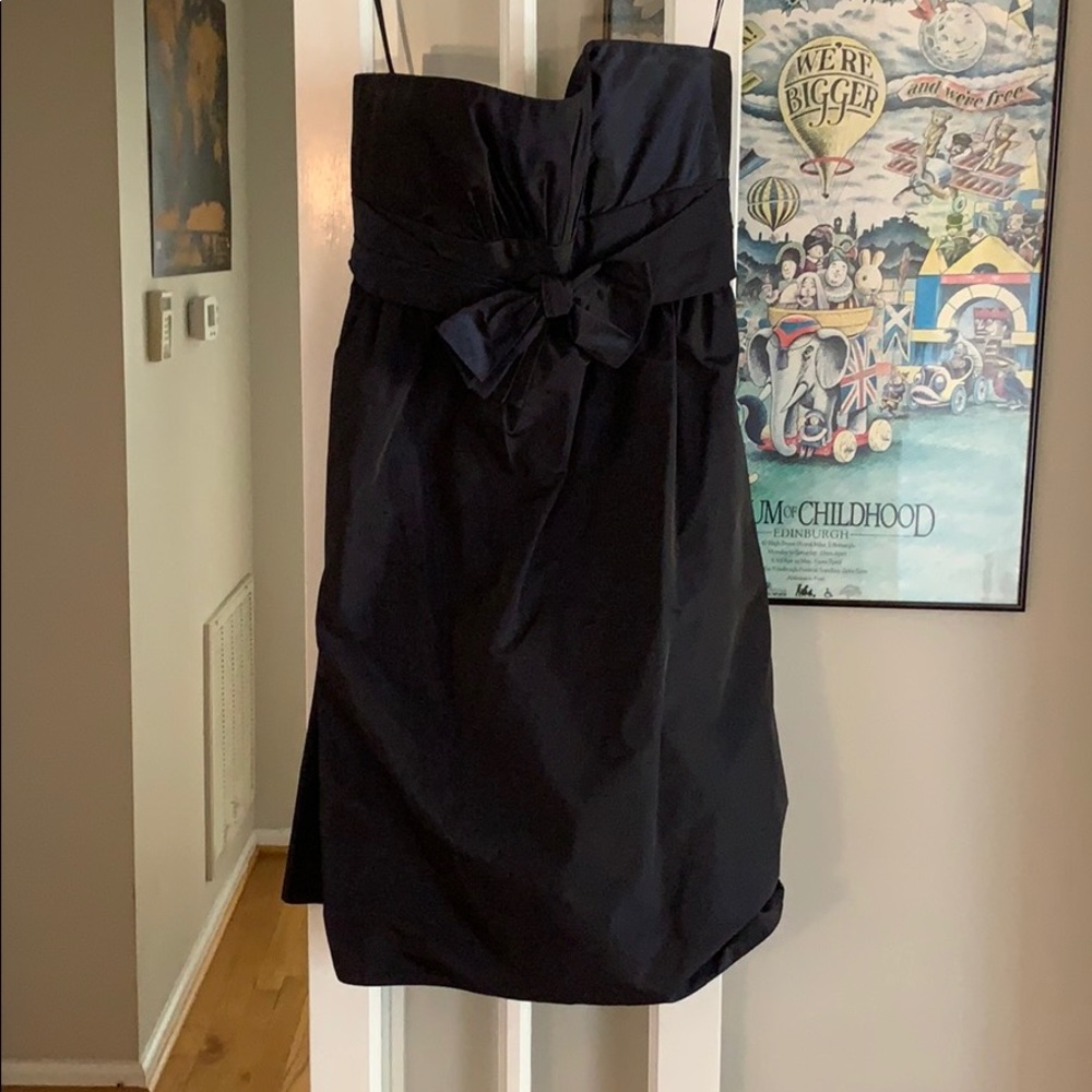 Amsale metallic navy cocktail dress, size 6